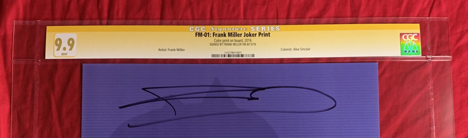 CGC Signature Series 9.9~The Joker~Limited Edition Art Print~SIGNED by Frank Miller - Image 6