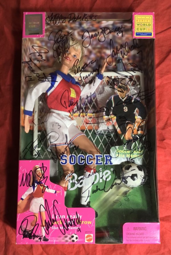 FIFA WOMEN’S WORLD CUP CHAMPIONSHIP TEAM SIGNED 1999 SOCCER BARBIE