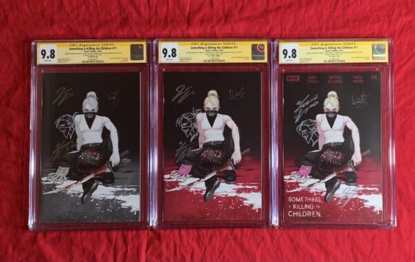 CGC SS 9.8~SOMETHING IS KILLING THE CHILDREN #11 (INHYUK LEE VARIANT~FULL SET OF THREE)~EACH SIGNED BY JAMES TYNION IV & WERTHER DELL’EDERA & INHYUK LEE WITH ORIGINAL SKETCH ART BY LEE