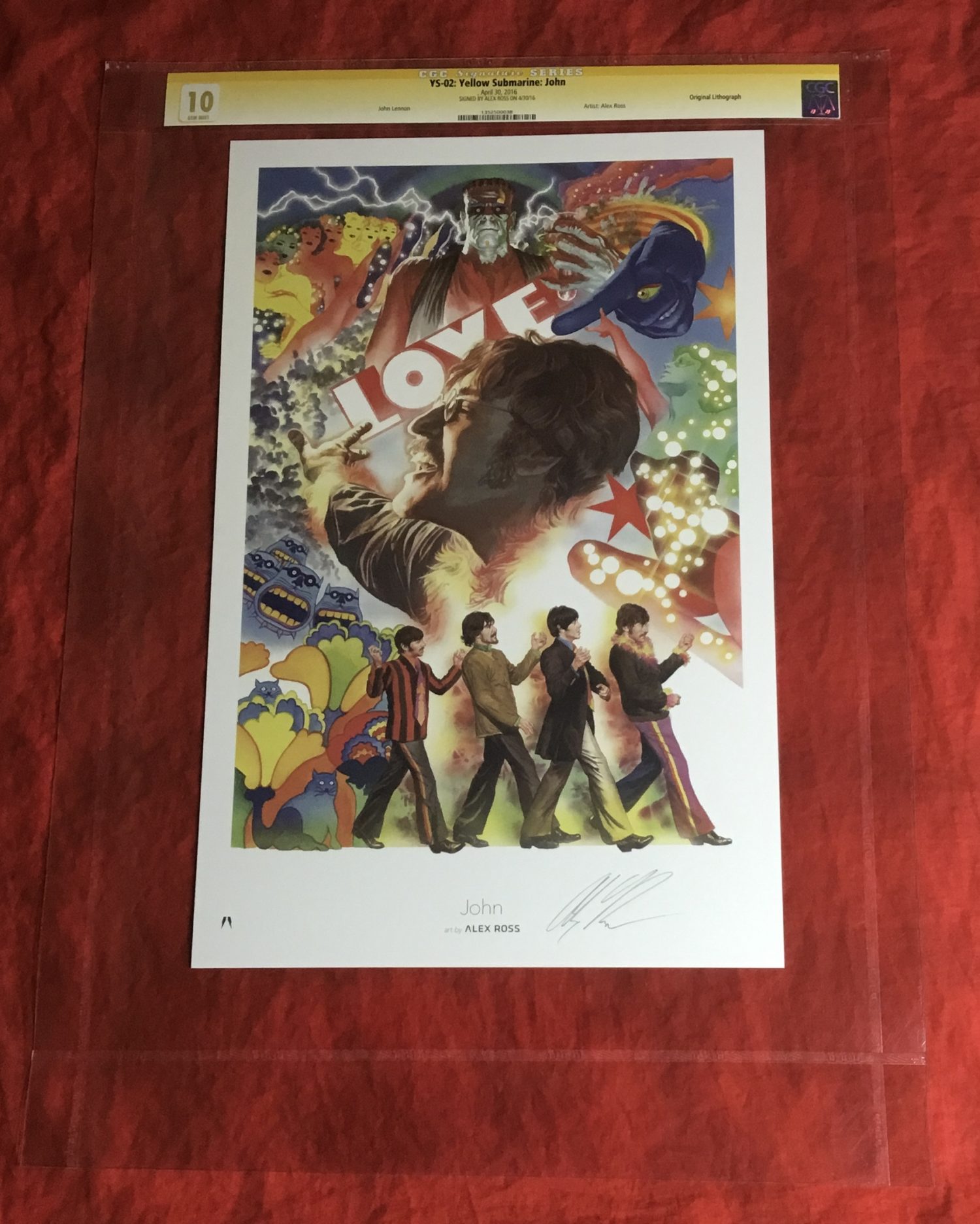 CGC SIGNATURE SERIES 9.9 & 10.0~THE BEATLES BY ALEX ROSS SIGNED COMPLETE PORTFOLIO LITHOGRAPH SET~8 PIECES - Image 16