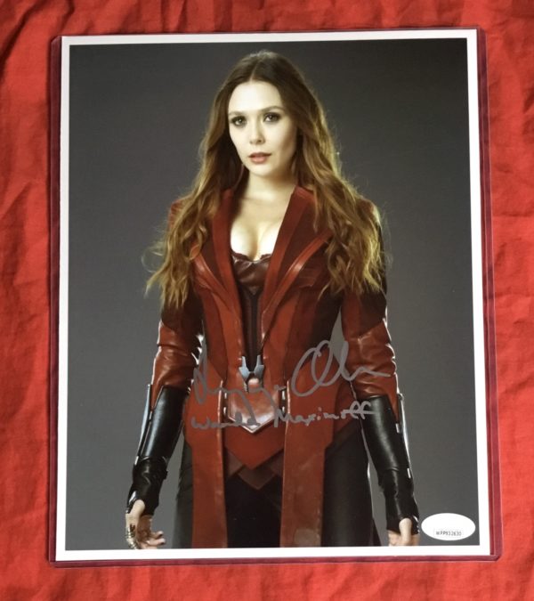 Scarlet Witch 8x10 color photo signed by Elizabeth Olsen with “Wanda Maximoff” inscription + JSA COA