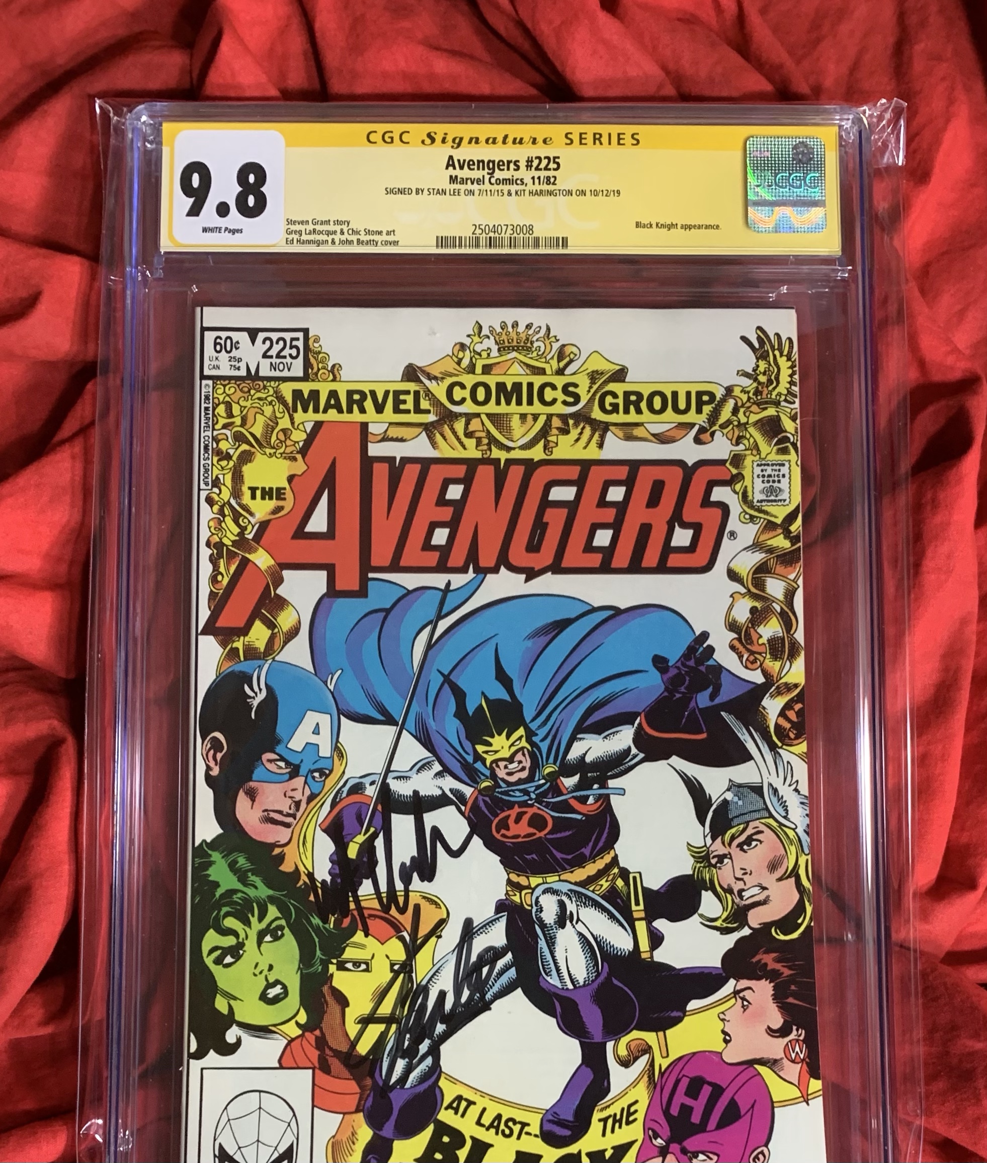 CGC SS 9.8~AVENGERS #225~BLACK KNIGHT / ETERNALS~SIGNED BY