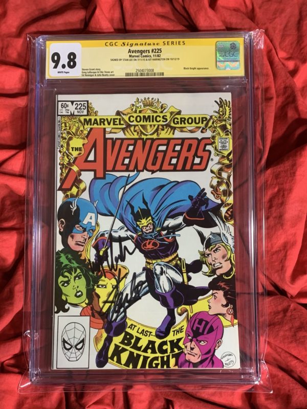 CGC SS 9.8~AVENGERS #225~BLACK KNIGHT / ETERNALS~SIGNED BY STAN LEE (ONLY COPY SIGNED IN HIS LIFETIME FOR CGC) & KIT HARINGTON