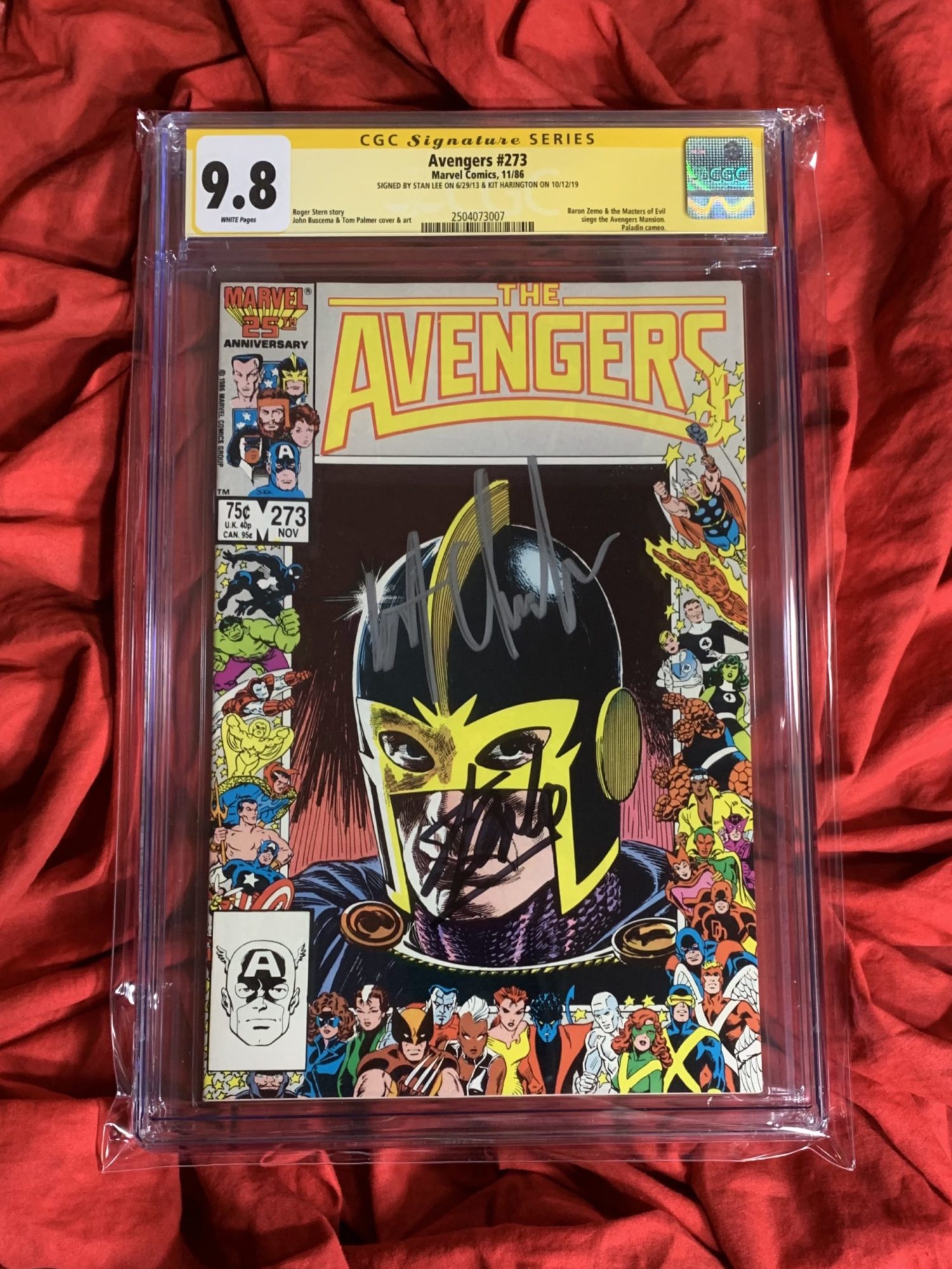 CGC SS 9.8~AVENGERS #273~BLACK KNIGHT / ETERNALS~SIGNED BY STAN LEE (ONLY COPY SIGNED IN HIS LIFETIME FOR CGC) & KIT HARINGTON - Image 2