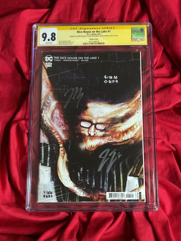 IN STOCK~CGC SS 9.8~THE NICE HOUSE ON THE LAKE #1~1st PRINT VARIANT B~SIGNED BY JAMES TYNION IV & MARTIN SIMMONDS & ALVARO MARTINEZ BUENO