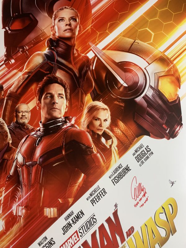 Ant-Man & The Wasp~DOUBLE-SIDED (DS) Theatrical 27X40  Movie Poster~SIGNED by Evangeline Lilly+BAS (witnessed) COA