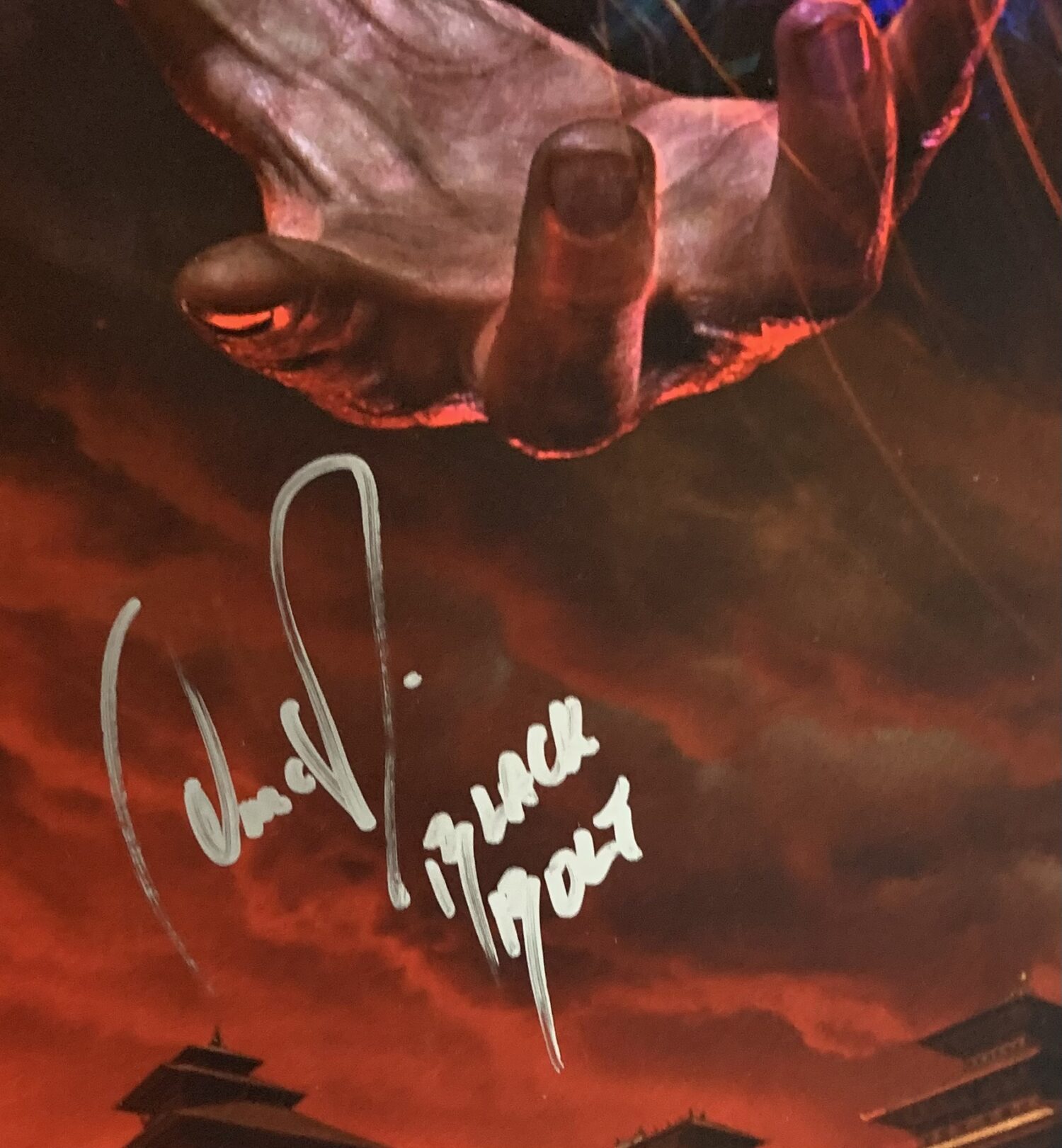 IN STOCK~Doctor Strange In The Multiverse of Madness Original Theatrical Double Sided Poster (INTL)~SIGNED by Elizabeth Olsen with “Scarlet Witch” character name (completed) & Anson Mount (with “Black Bolt” character name inscription) (completed) & Sam Raimi (with “Director” inscription) (completed) Benedict Cumberbatch (with “Dr. Strange” character name) (completed)~Beckett COA & JSA COA and return USA shipping included - Image 5