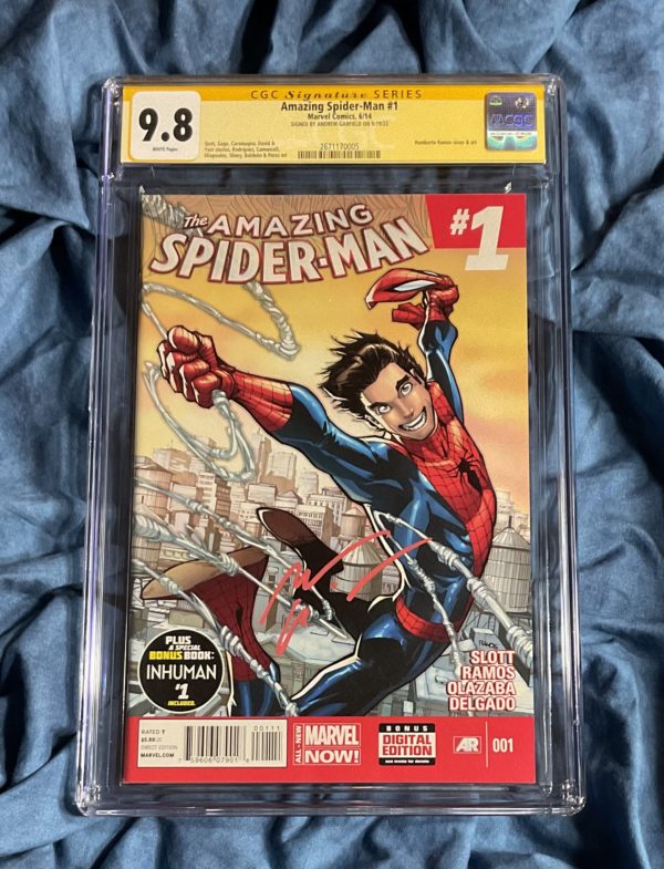 CGC SS 9.8~The Amazing Spider-Man #1 (1st appearance of Cindy Moon)~Signed by Andrew Garfield plus~USA shipping FREE