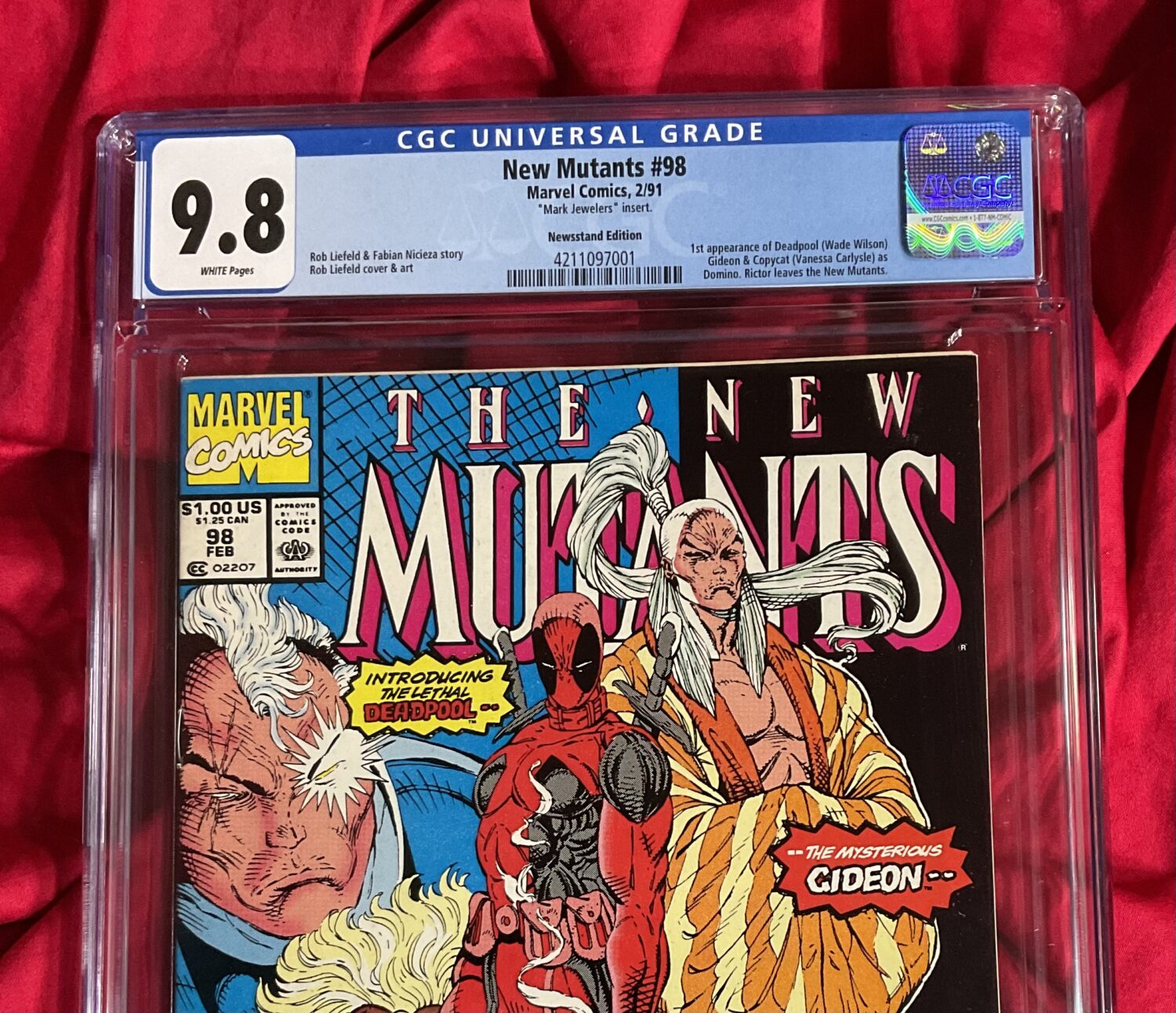 CGC 9.8~New Mutants #98~First appearance of Deadpool~ Newsstand and Mark Jewelers Insert variant~EXTREMELY tough to find in 9.8! - Image 3