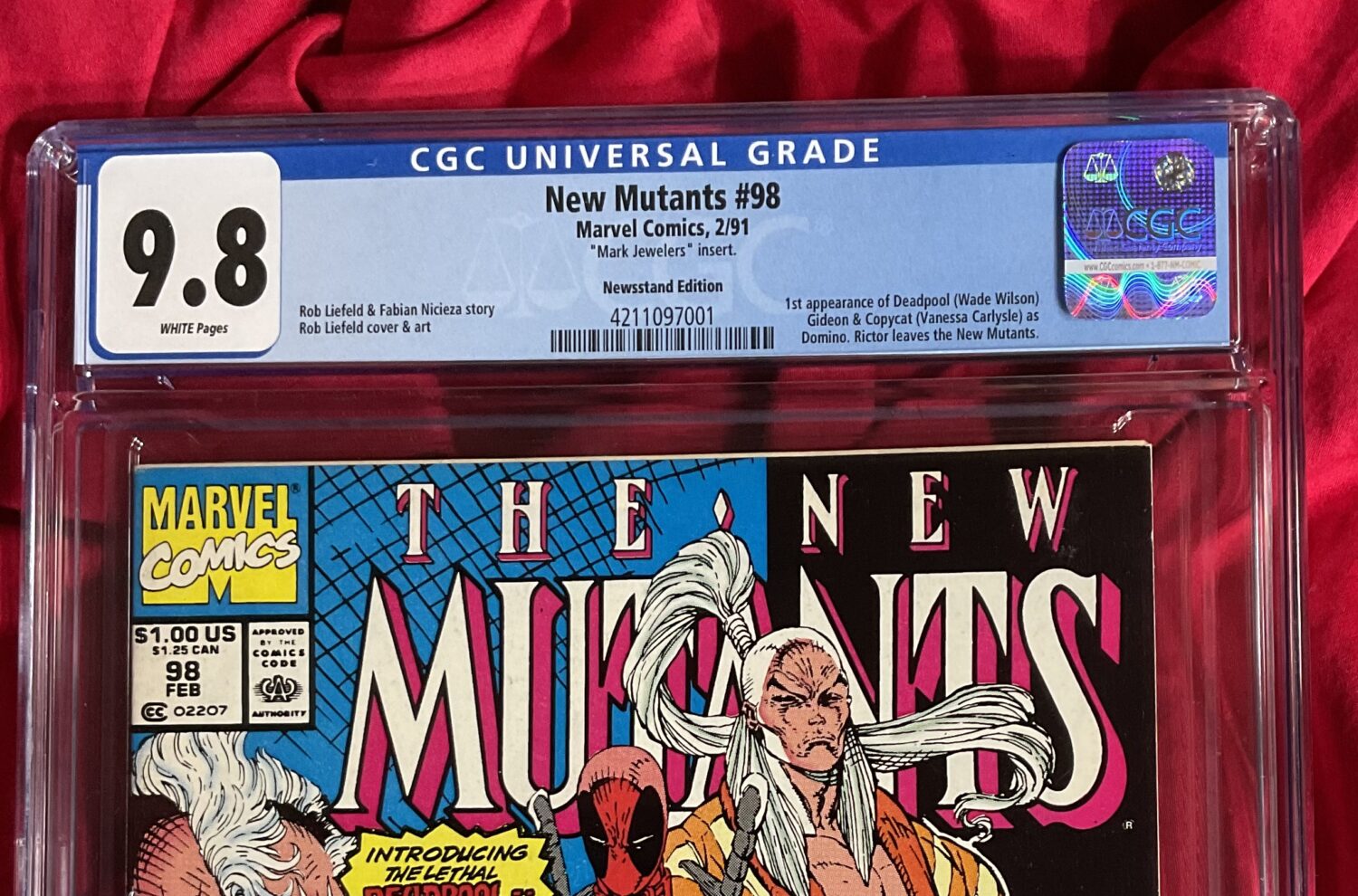 CGC 9.8~New Mutants #98~First appearance of Deadpool~ Newsstand and Mark Jewelers Insert variant~EXTREMELY tough to find in 9.8! - Image 10