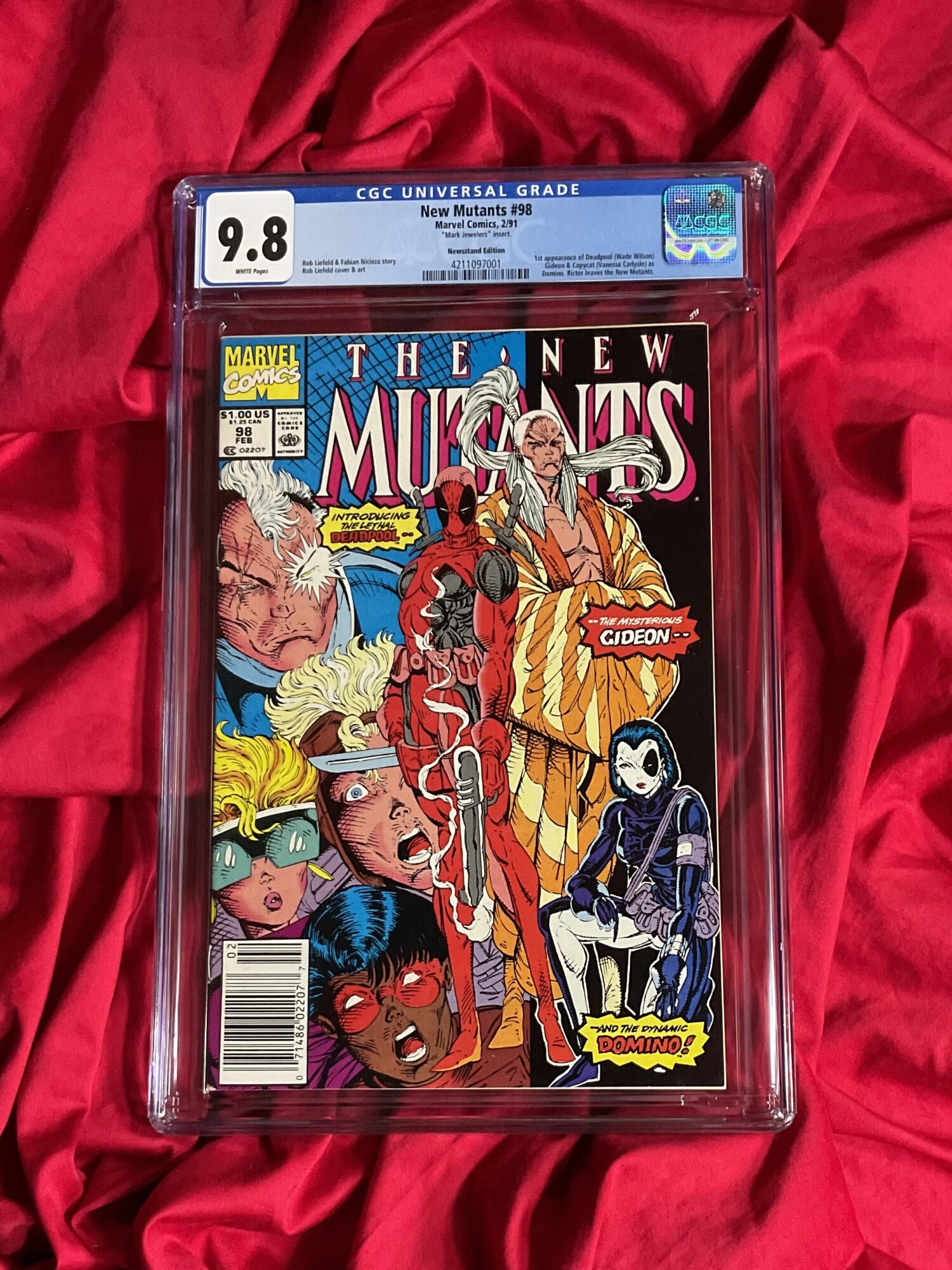CGC 9.8~New Mutants #98~First appearance of Deadpool~ Newsstand and Mark Jewelers Insert variant~EXTREMELY tough to find in 9.8!