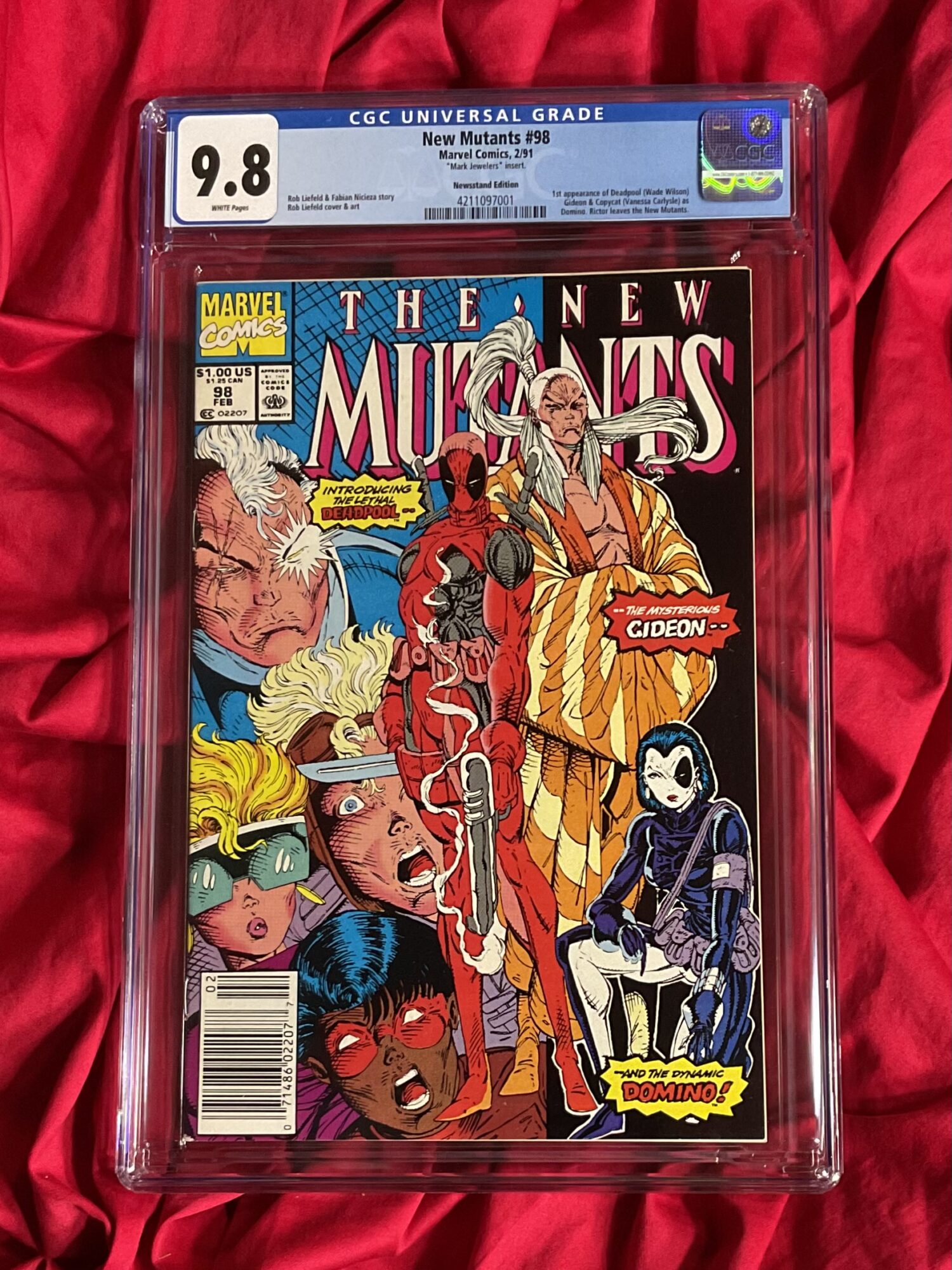 CGC 9.8~New Mutants #98~First appearance of Deadpool~ Newsstand and Mark Jewelers Insert variant~EXTREMELY tough to find in 9.8! - Image 2