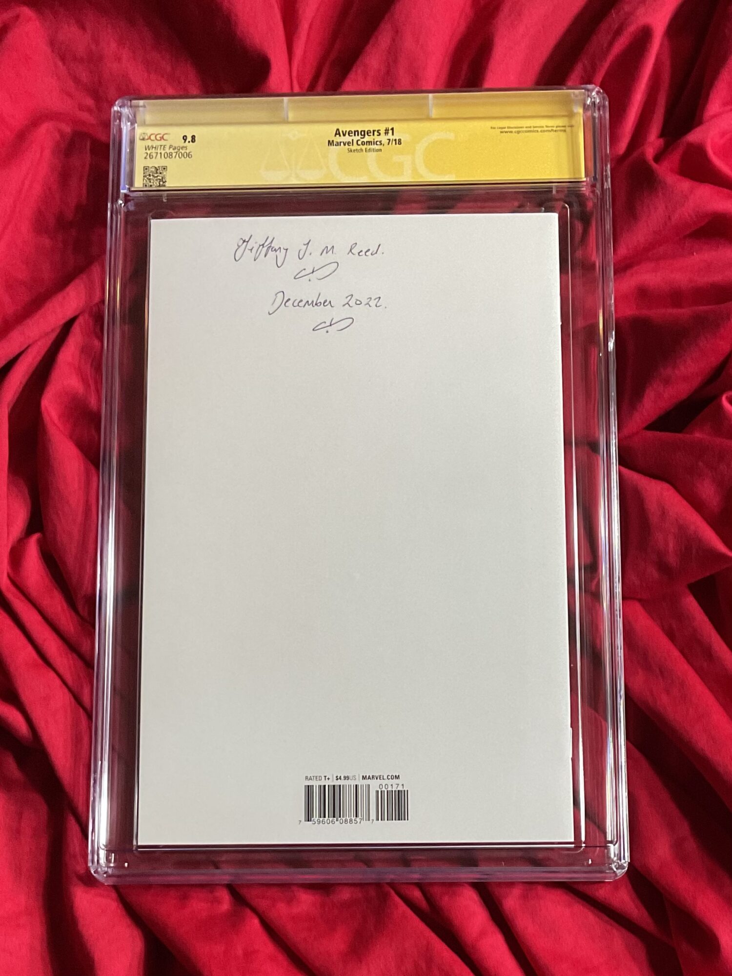 CGC SS 9.8~The Avengers #1~Blank Variant~Original Art by Tiffany Reed AND signed by Elizabeth Olsen - Image 2