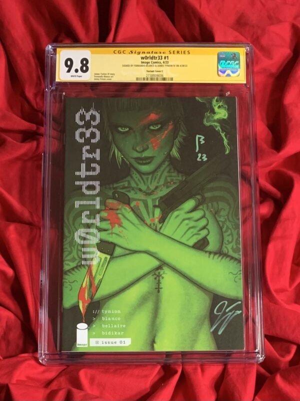 CGC Signature Series 9.8~W0RLDTR33 #1~Jenny Frison 1:10 variant~Signed by James Tynion IV & Fernando Blanco