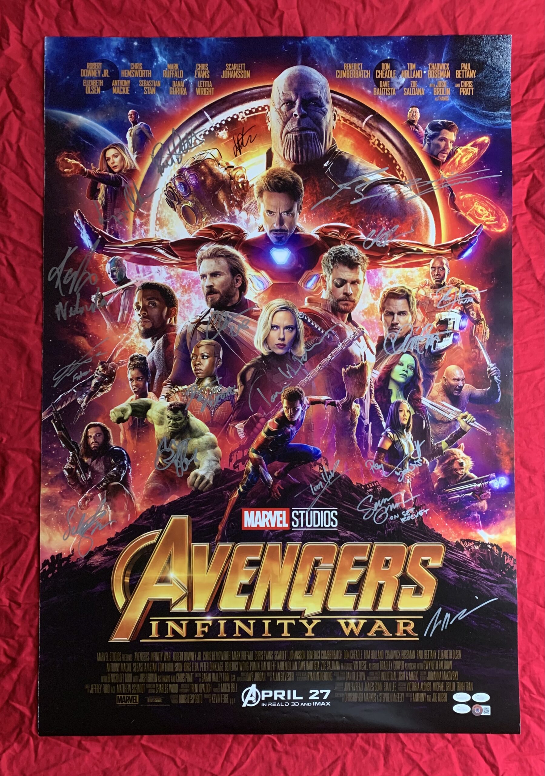 Infinity War DS Authentic Movie Poster Signed By Chris Pratt Chris 