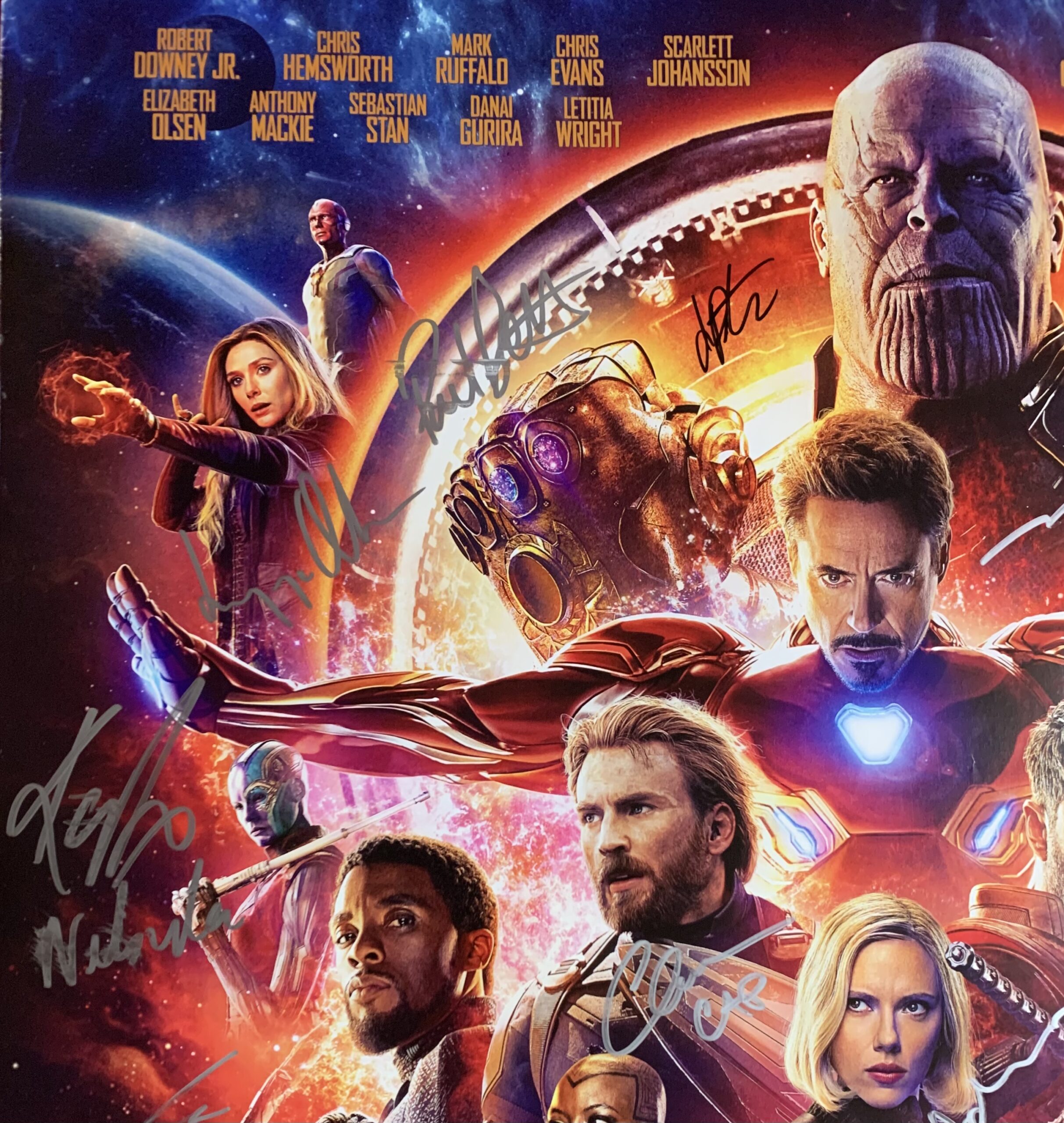 Avengers: Infinity War Cast Signed Movie Poster 